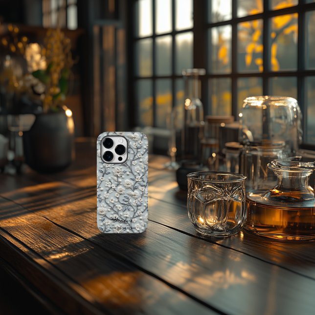 Anpassningsbar Blue & White Embrodered Blommigt Na (Skapare uppladdad)