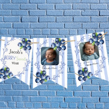 Anpassningsbar Blueberry 1:a födelsedag 12 Foto