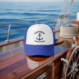 Anpassningsbar Boat Namn kapten Anchor Nautical Keps