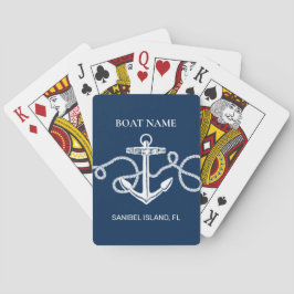 Anpassningsbar Boat Namn Nautical Anchor Casinokort