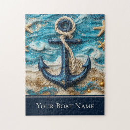 Anpassningsbar Boat Namn Nautical Anchor Pussel