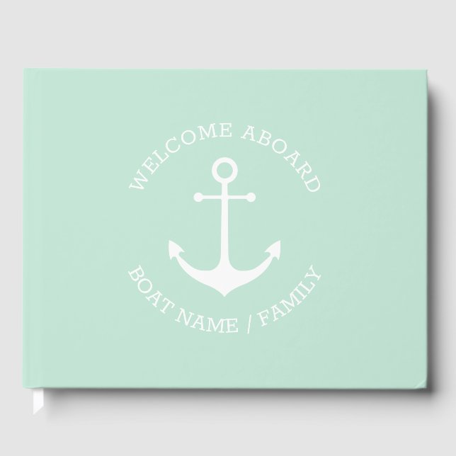 Anpassningsbar Boat namn: nautiskt ankare för frit Gästböcker (Framsida)