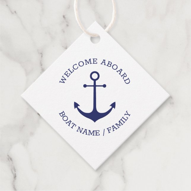 Anpassningsbar Boat namn: nautiskt ankare för frit Gåvor Etiketter (Framsida)