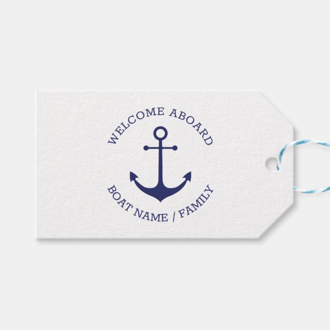 Anpassningsbar Boat namn: nautiskt ankare för frit Presentetikett (Framsidan (Horisontell))