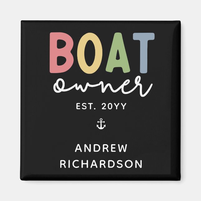 Anpassningsbar Boat Owner har etablerat en ny Boat Magnet (Framsidan)