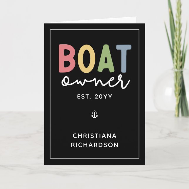 Anpassningsbar Boat Owner har etablerat ny Boat Ow Kort (Framsida)
