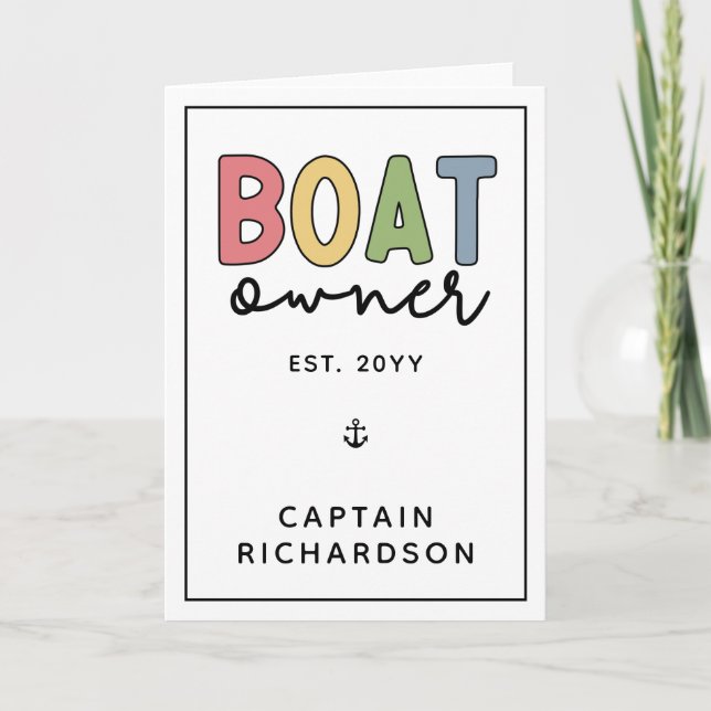 Anpassningsbar Boat Owner har etablerat nya Boat O Kort (Framsida)