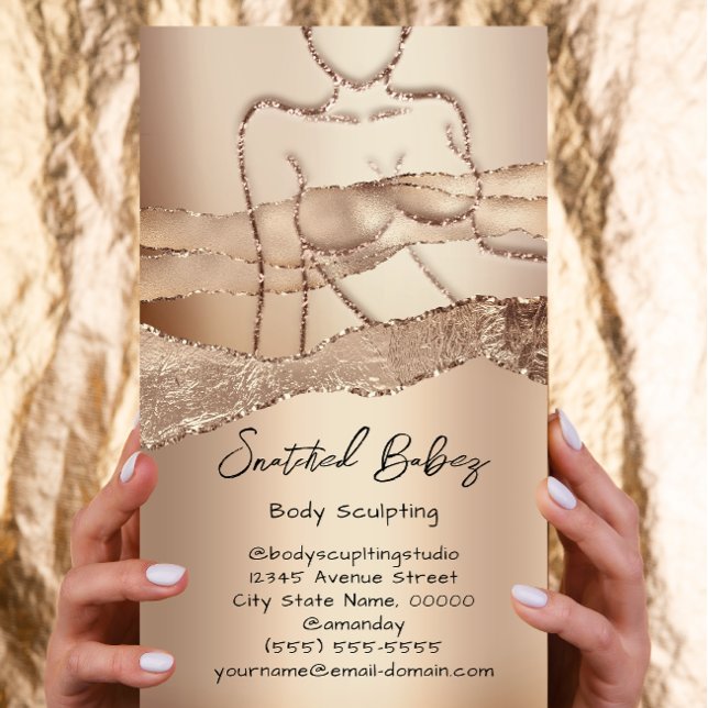 Anpassningsbar Body Sculpting Cosmetics Logotyp QR Visitkort (Skapare uppladdad)