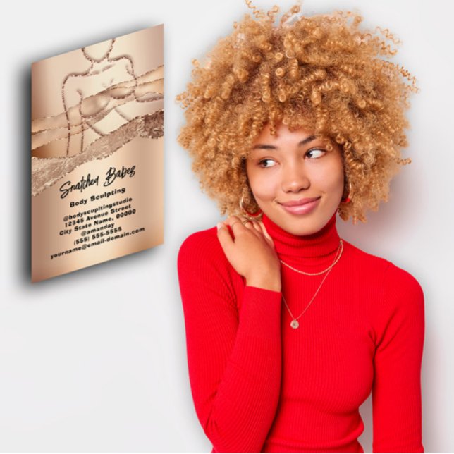 Anpassningsbar Body Sculpting Cosmetics Logotyp QR Visitkort (Custom Body Sculpting Cosmetics Logo QRCode Insert)