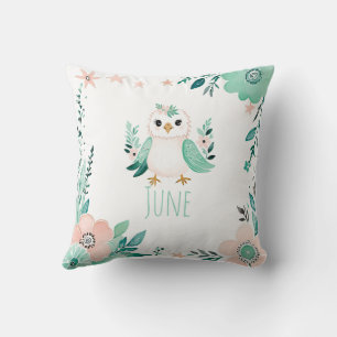 Anpassningsbar Boho Baby Bird Pillow Pastel Grönt Kudde