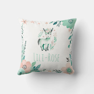 Anpassningsbar Boho Baby Donkey Pillow Pastel Grön Kudde