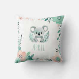 Anpassningsbar Boho Baby Koala Pillow Pastel Grönt Kudde