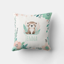 Anpassningsbar Boho Baby Otter Pillow Pastel Grönt Kudde