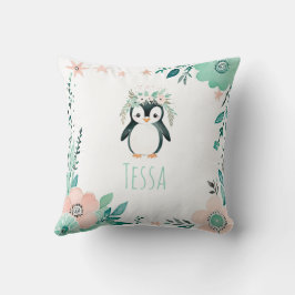 Anpassningsbar Boho Baby Penguin Pillow Pastel Grö Kudde
