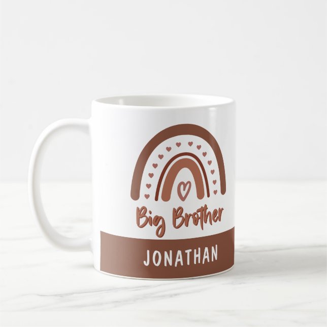Anpassningsbar Boho Big Brother Rainbow Matching S Kaffemugg (Vänster)