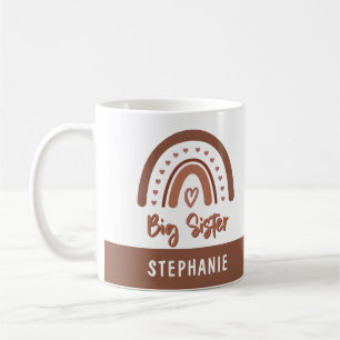 Anpassningsbar Boho Big Sister Rainbow Matching Sy Kaffemugg