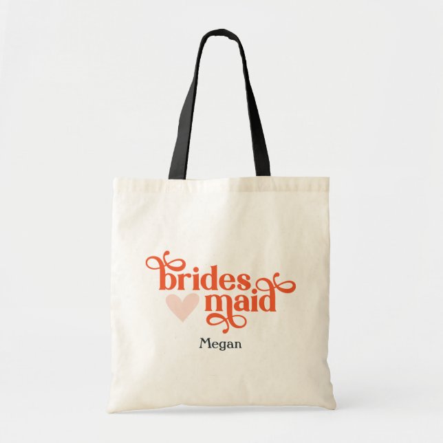 Anpassningsbar Boho Bridesmaid Gift Tote Tygkasse (Framsidan)