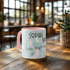 Anpassningsbar Boho Chic Mugg med Dreamy Celestial