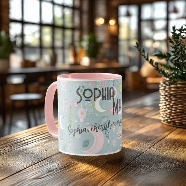 Anpassningsbar Boho Chic Mugg med Dreamy Celestial (Skapare uppladdad)