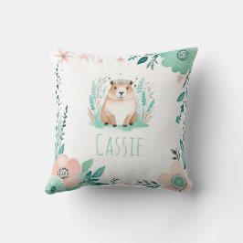 Anpassningsbar Boho Cute Capybara Pillow Pastel Gr Kudde