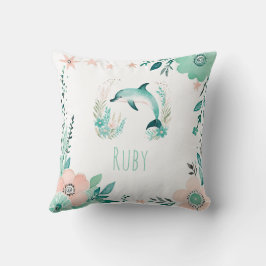 Anpassningsbar Boho Cute Dolphin Pillow Pastel Grö Kudde
