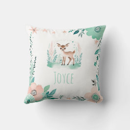 Anpassningsbar Boho Cute Fawn Pillow Pastel Grönt Kudde