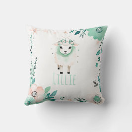 Anpassningsbar Boho Cute Sheep Pillow Pastel Grönt Kudde