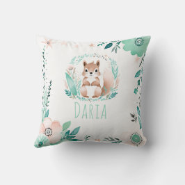 Anpassningsbar Boho Cute Squirrel Pillow Pastel Gr Kudde