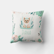 Anpassningsbar Boho Cute Yorkshire Pillow Pastel G