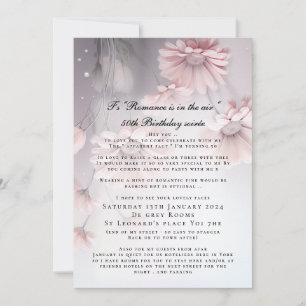 Anpassningsbar Boho Dreamy Rosa Daisy Birthday-inb Inbjudningar