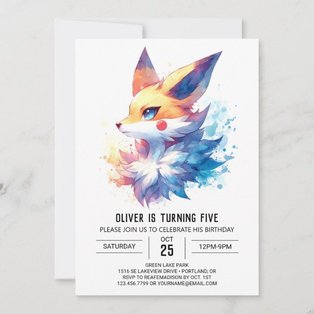 Anpassningsbar Boho Fox Birthday Inbjudningar (Framsida)