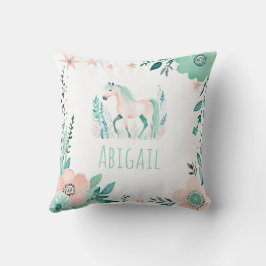 Anpassningsbar Boho Horse Pillow Pastel Grönt Kudde