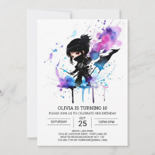 Anpassningsbar Boho Little Ninja Birthday Inbjudningar