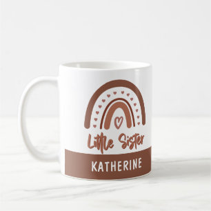 Anpassningsbar Boho Little Sister Rainbow Matching Kaffemugg