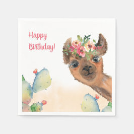 Anpassningsbar Boho Llama Pappersservett