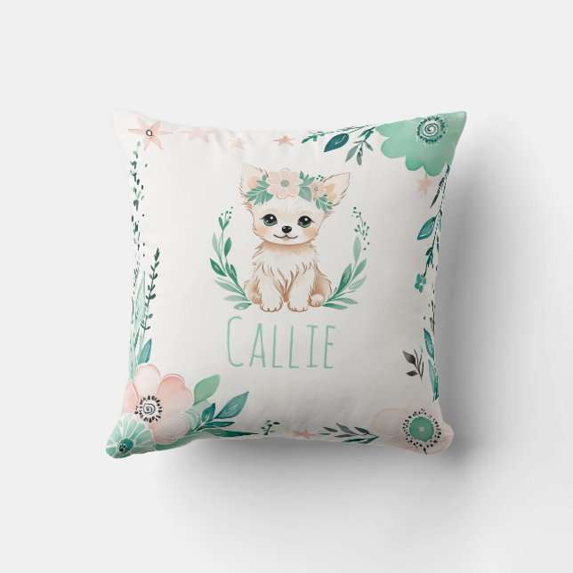 Anpassningsbar Boho Puppy Chihuahua Pillow Pastel  Kudde (Baksida)