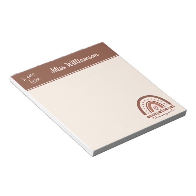 Anpassningsbar Boho Rainbow OT Occupational Therap Anteckningsblock (Vinklad)