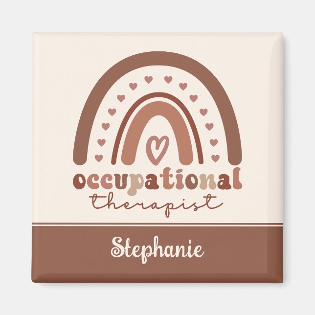 Anpassningsbar Boho Rainbow OT Occupational Therap Magnet (Framsidan)