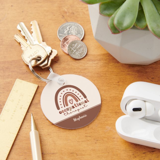 Anpassningsbar Boho Rainbow OT Occupational Therap Nyckelring (Skrivbord)