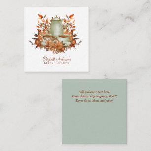 Anpassningsbar Boho Terracotta Blommigt Sage Tea P Tilläggskort