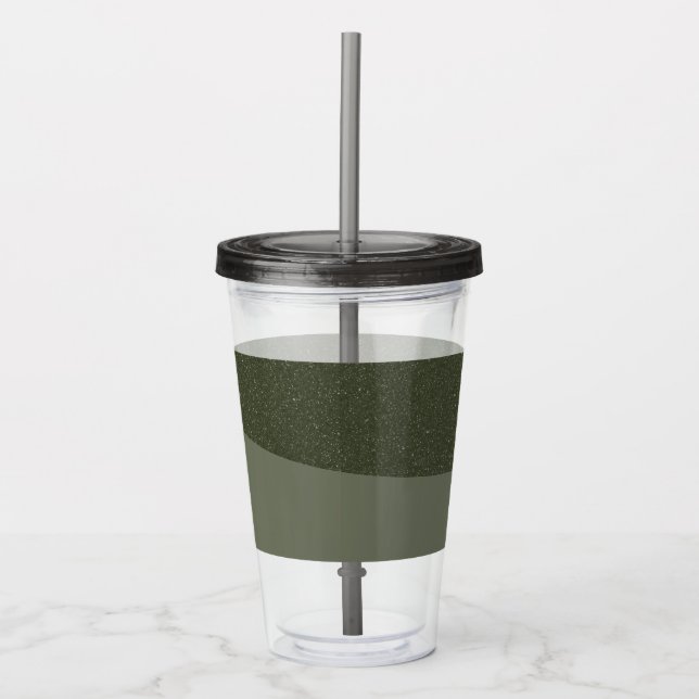 Anpassningsbar Böjd diagonal Grönt Akryltumlare Take Away Mugg (Framsida)