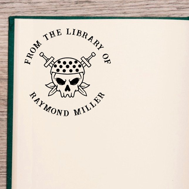 Anpassningsbar Bok | Gothic Pirat Skull Stämpel (Skapare uppladdad)