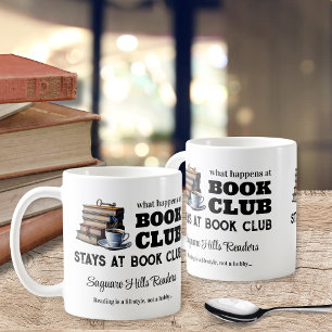 Anpassningsbar Bok Klubb Namn Coffee Mugg Gift