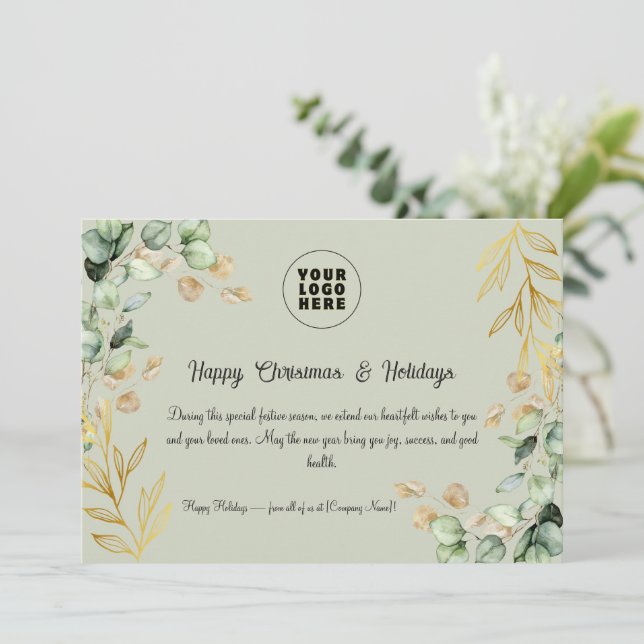 Anpassningsbar Bolagets julhälsningskort 2025 Julkort (Stående Fram)