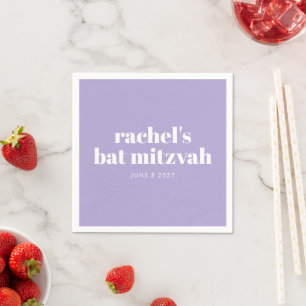 Anpassningsbar Bold Typography Modern Lavender Bat Pappersservett