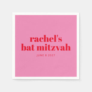 Anpassningsbar Bold Typography Rosa Red Modern Bat Pappersservett
