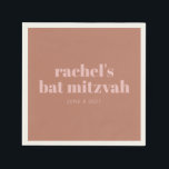 Anpassningsbar Bold Typography Terracotta Rosa Bat Pappersservett<br><div class="desc">Modern och enkel personlig bat mitzvah blöjor med fet typografi i terracotta och rosa.</div>