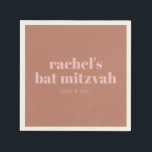 Anpassningsbar Bold Typography Terracotta Rosa Bat Pappersservett<br><div class="desc">Modern och enkel personlig bat mitzvah blöjor med fet typografi i terracotta och rosa.</div>