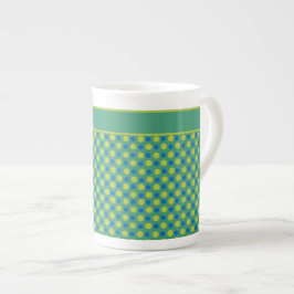 Anpassningsbar Bone China Mugg, Blue and Grönt Pol Benporslin Mugg