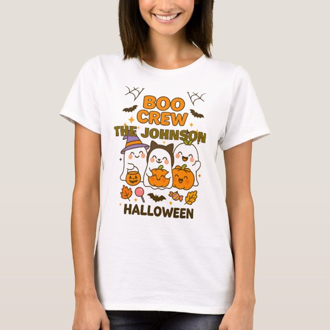 Anpassningsbar Boo Crew Pumpkin Squad Tee (Framsida)